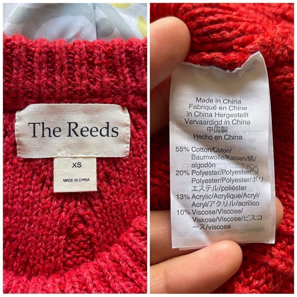 Anthropologie The Reeds Red cable knit sweater XS preowned - Picture 5 of 5